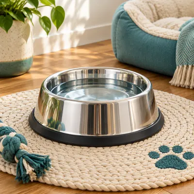 Feeding — Non-skid stainless steel bowls that are dishwasher safe and built to last.